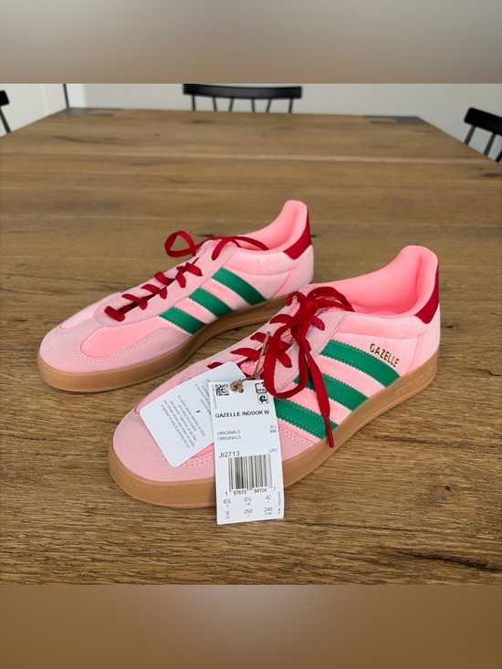 adidas Shoes - Size 8 Women’s adidas Gazelle Indoor Glow Pink Court Green Shoes JI2713